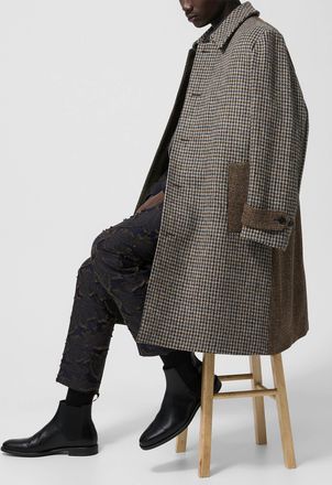&Eacute;cole de Pens&eacute;e Mens Multi-tweed pure wool coat