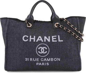 Chanel Black Dark Gray Raffia Leather Handbag Tote Bag (Pre-Owned)