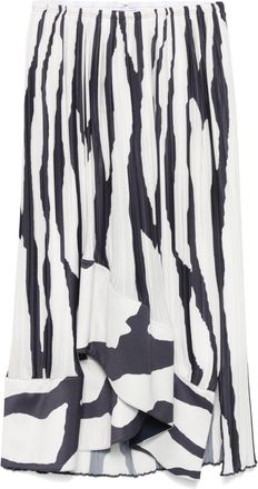 Lanvin Minigonna plissettata con stampa zebra - Bianco
