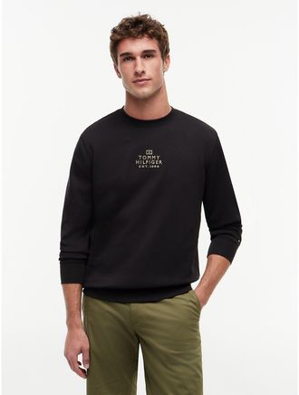 Tommy Hilfiger Mens TH Performance Logo Sweatshirt - Black - XL