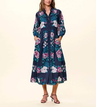 Cleobella Donatella Midi Dress In Juliet Ebony