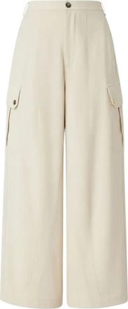 Pinko Luchtige Katoenen Broek - Dames - Wijde Broeken - Beige - L - Katoen - Broeken