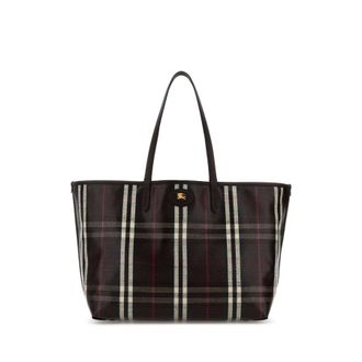 Burberry Embroidered Canvas Medium Highlands Shopping Bag