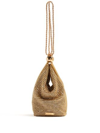 Cult Gaia Rue crystal-embellished clutch bag - women - Polyurethane/Polyester/glass - One Size - Gold