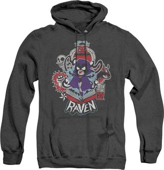 Gildan Teen Titans Go Raven Adult Heather Hoodie / Hooded Sweatshirt