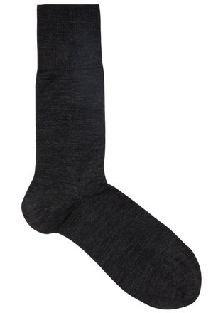Falke Airport Wool-blend Socks - Dark Grey - 5.5 6.5 (IT39-40)