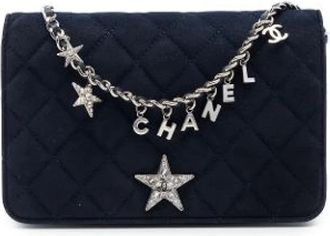 Chanel Pre-owned Wallet on Chain - Dames - Vintage Schoudertas - Blauw - ONE Size - Leer - Vintage