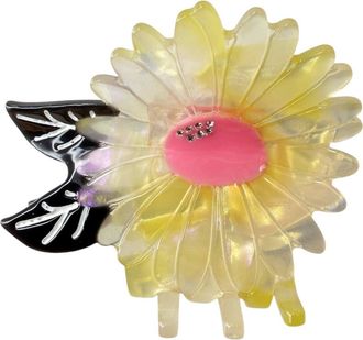 Centinelle White Flower Hair Claw in Yellow at Nordstrom