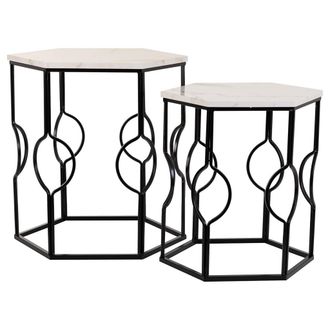 Wanderlust Deco Wanderlust Deco - Set 2 Mesas De Metal Negras
