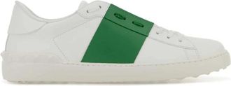 Valentino Garavani Calfskin Open Sneaker - Heren - Sneakers - Wit - 43 1/2 EU - Leer - Schoenen