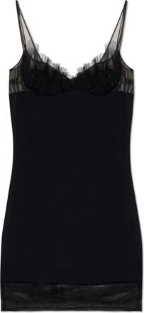 Dsquared2 Kleedjes, Dames, Zwart, XS, Tule, Jurk met bandjes en tule inzetstukken