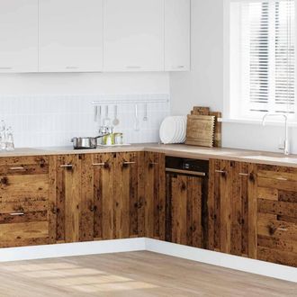 Berkfield Home Kitchen Cabinet Lyon Old Wood 75.5x75.5x81.5 cm Engineered Wood in Brown