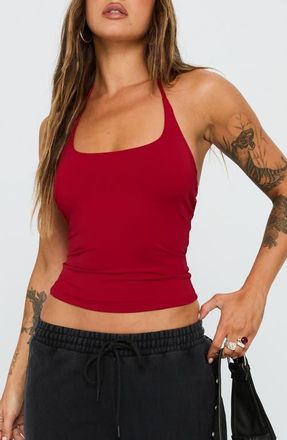 Princess Polly Ezekiel U-Neck Halter Top in Red at Nordstrom, Size 10