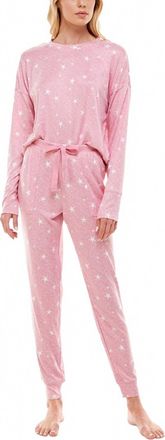 Roudelain Whisper Luxe Drop Shoulder And Jogger Set In Leggy Star/orchid Smoke