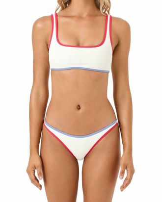 L*Space Prince Bikini Top In Cream-Pout-Chambray