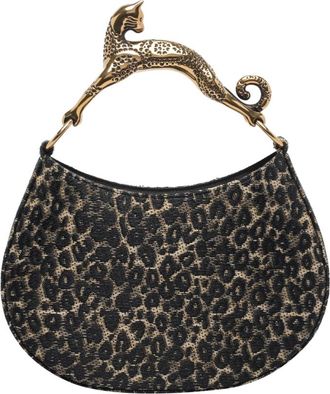 Lanvin Cat Leopard Hobo Bag