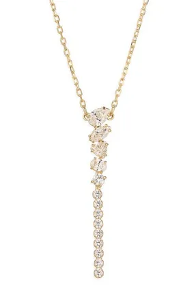 Swarovski Mesmera Mixed Cut Crystal Y-Necklace in White/gold at Nordstrom