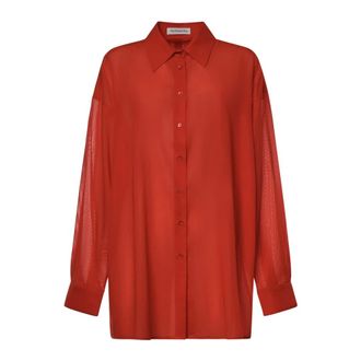 Frankie Shop Shirts, female, Red, Size: 2XS Melia Open-Back Shirt