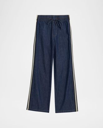 Veronica Beard Taylor Wide-Leg Track Jeans