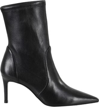 Stuart Weitzman Zwarte Leren Power Bootie Laars - Dames - Laarzen met Hak - Zwart - 37 1/2 EU - Schoenen