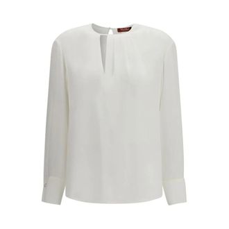 Max Mara Blouses, female, White, Size: XS Triacetate Blouse