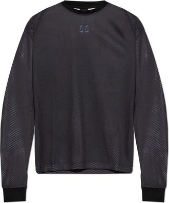 44 Label Group Classic Mesh Long Sleeve Tee - Heren - Longsleeves - Zwart - XL - Leer - Tops