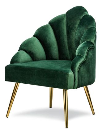 Nordlys Sill&oacute;n escandinavo 1 plaza en terciopelo con patas de acero verde