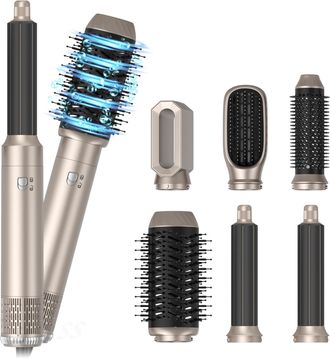 OEM Secador De Pelo Air Styler Pro 6 En 1, Cepillo Secador De 1000 W, Cepillo Secador Multifuncional, Para Cabello Rizado Y Liso, Temperatura Y Velocidad 