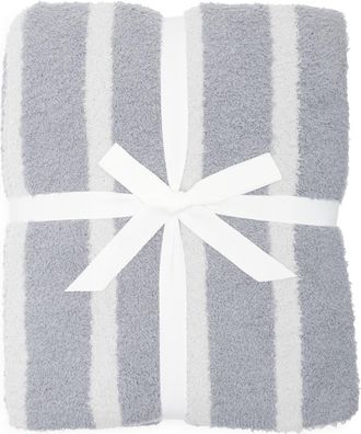 Nordstrom Rack Vertical Stripe Butter Knit Throw in Grey Vapor Multi at Nordstrom Rack