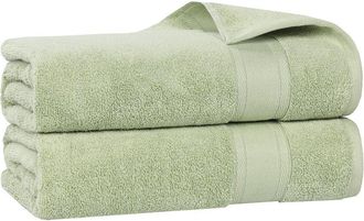 Superior Set Of 2 Belmont Zero Twist Cotton Medium Weight Soft Absorbent Bath Sheets