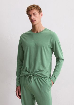 Marc O'Polo Longsleeve MARC OPOLO Mix & Match Cotton, Herren, Gr. XXL, winter sage, Jersey, Obermaterial: 100% Baumwolle, unifarben, bequem h&uuml;ftbedeckend, Rundhal