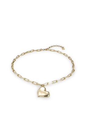 UNOde50 Medium Heart Link Necklace in Gold at Nordstrom
