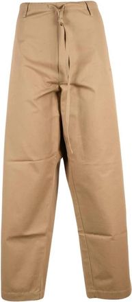 Moschino Baggy Wijde Broek - Dames - Wijde Broeken - Beige - M - Katoen - Broeken