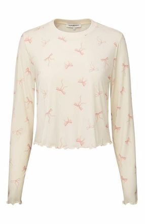 WeWoreWhat Boxy Crewneck Top in Ivory/pink at Nordstrom, Size X-Small