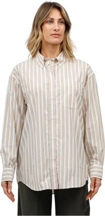 Aspesi Wijde Blouse met Zakdetails - Dames - Overhemden - Beige - 2XS - Overhemden