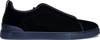 Ermenegildo Zegna Triple Stitch sneakers - men - Viscose/Calf Suede/Rubber/Calf Leather - 9.5 - Blue