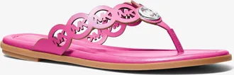 Michael Kors Janie Perforated Logo Leather Sandal