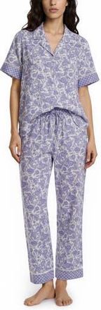 Vera Bradley Short Sleeve Notch Collar Pajamas in Blue at Nordstrom Rack, Size X-Large