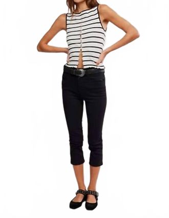 Free People Tilly Striped Vest Top In Black/white Combo