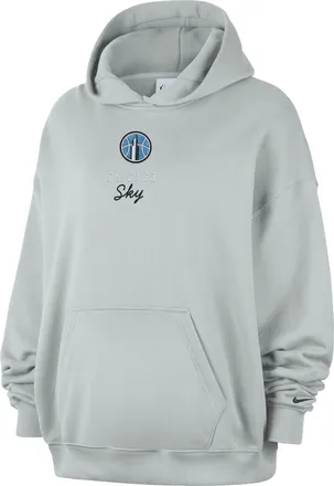 Nike Chicago Sky Nike Womens French Terry Oversized Pullover Hoodie in Grey | IR0852-014