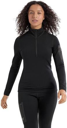 Arc'teryx Kyanite Baselayer Zip Neck Womens Clothing Black : XXS, Elastane/Nylon/Polyester