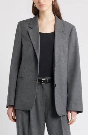 Nordstrom Heathered Boyfriend Blazer in Grey Medium Charcoal Heather at Nordstrom Rack, Size Xx-Small