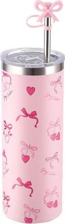 Juicy Couture 24-Ounce Glam Sip Water Bottle in Pink Cherry Bows at Nordstrom Rack