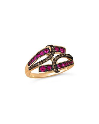 Le Vian 14K Rose Gold 0.69 Ct. Tw. Diamond & Pink Sapphire Cocktail Ring