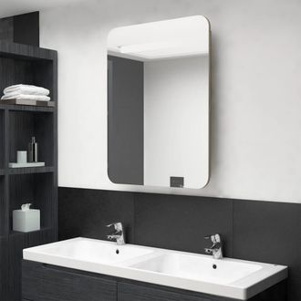 vidaXL Armario De Ba&ntilde;o Con Espejo Color Roble 60x11x80 Cm Vidaxl