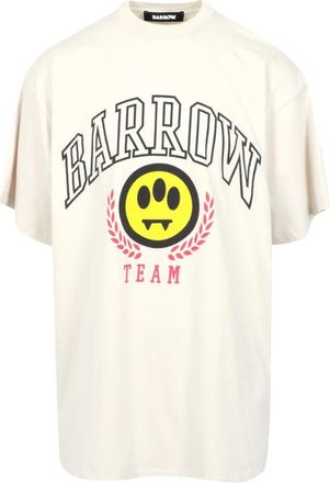 Barrow T-shirt van katoen met logoprint - Heren - T-shirts - Beige - XL - Katoen - Tops
