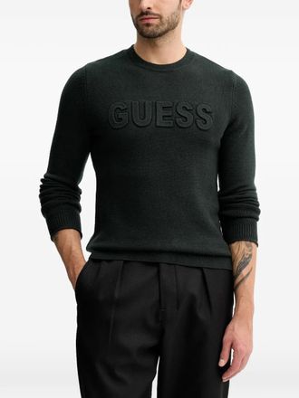 Guess Co Maglione girocollo con logo - Verde