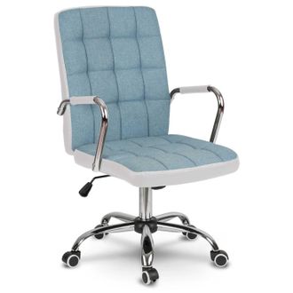 OEM Silla De Oficina Benton De Tela Azul Y Blanca