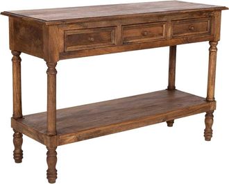 Wanderlust Deco Recibidor De Madera Artesanal Marr&oacute;n 120x45x80h Cm