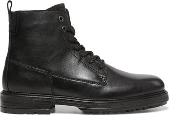 Marc O'Polo Black Rony 3A Leather Lace-Up Side Zip Boots